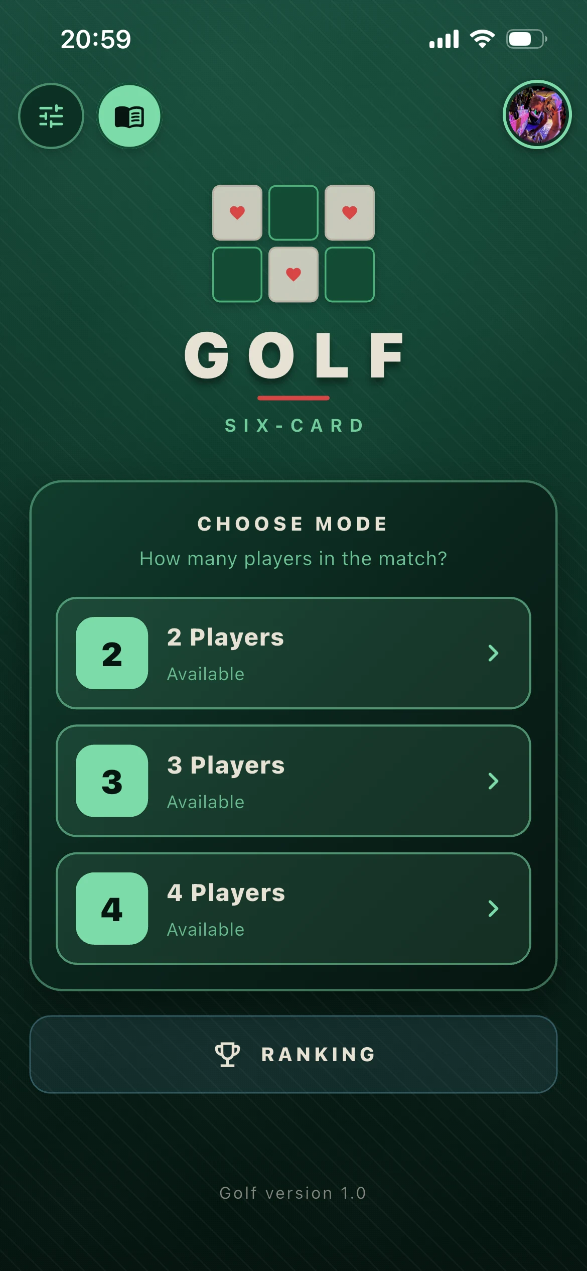 Golf Card Game screenshot